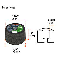 Copa desbaste, 3-5/32', grano 60 para piedra - C-1294-PI / 13781