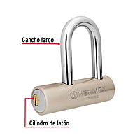 Candado de acero, 109mm, gancho largo, llave de puntos - CA-109LQ / 43366 Candado de acero, 109mm, gancho largo, llave de puntos - CA-109LQ / 43366