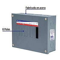 Centro de carga de sobreponer, 8 polos, Volteck - CCS-8 / 47334 Centro de carga de sobreponer, 8 polos, Volteck - CCS-8 / 47334