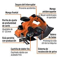 CEPEL-3-1/4A3 Cepillo eléctrico 3-1/4', profesional, 850 W Truper