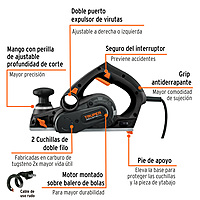 CEPEL-3-1/4N Cepillo eléctrico, 3-1/4', industrial, 720 W Truper CEPEL-3-1/4N Cepillo eléctrico, 3-1/4', industrial, 720 W Truper