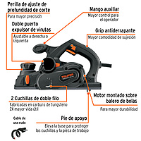 CEPEL-4-1/2NX Cepillo eléctrico, 4-1/2', industrial, 950 W Truper CEPEL-4-1/2NX Cepillo eléctrico, 4-1/2', industrial, 950 W Truper
