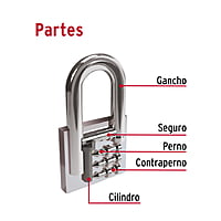 Candado de hierro, 38mm, gancho largo, caja - CH-38L / 43323 Candado de hierro, 38mm, gancho largo, caja - CH-38L / 43323