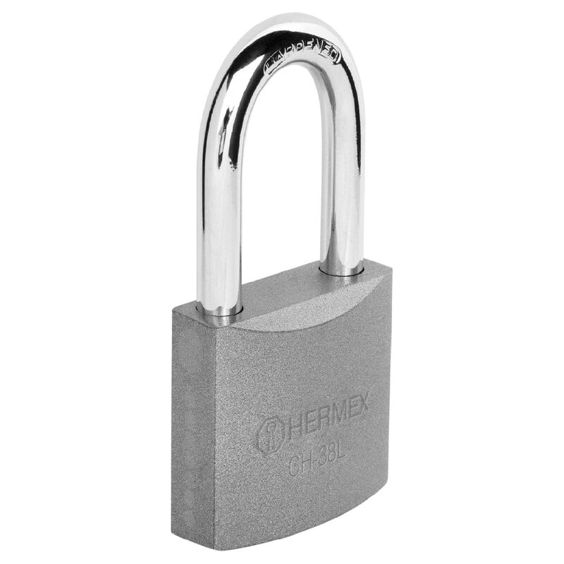 Candado de hierro, 38mm, gancho largo, caja - CH-38L / 43323 Candado de hierro, 38mm, gancho largo, caja - CH-38L / 43323