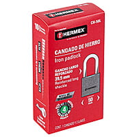 Candado de hierro, 50mm, gancho largo, caja - CH-50L / 43325 Candado de hierro, 50mm, gancho largo, caja - CH-50L / 43325