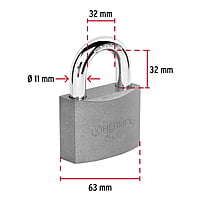 Candado de hierro, 63mm, gancho corto, caja - CH-63 / 43801 Candado de hierro, 63mm, gancho corto, caja - CH-63 / 43801