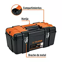 Caja para herramienta 20' c/compartimentos,broches metálicos, 102435 - CHP-20XC