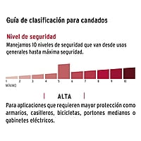 Candado de latón, 45mm, gancho largo, blister - CL-45L / 43438 Candado de latón, 45mm, gancho largo, blister - CL-45L / 43438