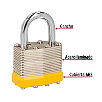 Juego de 4 candados cuerpo laminado, 40 mm, Hermex Basic - CM-40X4P / 20507 Juego de 4 candados cuerpo laminado, 40 mm, Hermex Basic - CM-40X4P / 20507