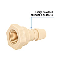 Adaptador inserción rosca interior, 1/2' x 1/2' - CM-601 / 48580 Adaptador inserción rosca interior, 1/2' x 1/2' - CM-601 / 48580