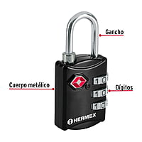 Candado de combinación de seguridad TSA, 30 mm, blister - CMA-5C / 46291 Candado de combinación de seguridad TSA, 30 mm, blister - CMA-5C / 46291