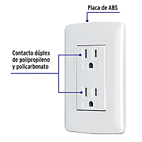 Contacto dúplex aterrizado, color blanco, línea Italiana - CODO-IB / 48130 Contacto dúplex aterrizado, color blanco, línea Italiana - CODO-IB / 48130