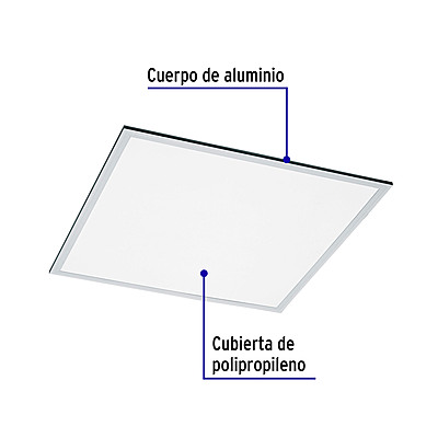 Panel LED 45 W 4000 K, 60 x 60 cm, colgante Volteck - COL-400LN / 49724 Panel LED 45 W 4000 K, 60 x 60 cm, colgante Volteck - COL-400LN / 49724