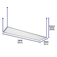 Panel delgado colgante de LED 45 W 30 x 120 cm luz de día - 48550 - COL-401L - Caja con 1 Pieza – Master 4
