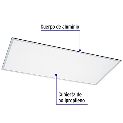 Panel LED 65W 4000 K, 60 x 120 cm, colgante, Volteck - COL-402LN / 49726