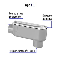 Condulet 1/2' conexión tipo LB, Volteck - COLET-1/2-LB / 46970 Condulet 1/2' conexión tipo LB, Volteck - COLET-1/2-LB / 46970
