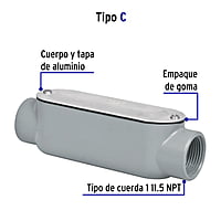 Condulet 1' conexión tipo C, Volteck - COLET-1-C / 46984 Condulet 1' conexión tipo C, Volteck - COLET-1-C / 46984