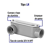 Condulet 3/4' conexión tipo LR, Volteck - COLET-3/4-LR / 46974 Condulet 3/4' conexión tipo LR, Volteck - COLET-3/4-LR / 46974