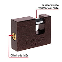 Candado antipalanca, 50mm, cuerpo de hierro, Hermex Basic - COR-50HP / 22515 Candado antipalanca, 50mm, cuerpo de hierro, Hermex Basic - COR-50HP / 22515
