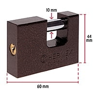 Candado antipalanca, 60mm, cuerpo de hierro, Hermex Basic - COR-60HP / 22516 Candado antipalanca, 60mm, cuerpo de hierro, Hermex Basic - COR-60HP / 22516