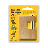 Candado antipalanca, 60mm, cuerpo de hierro, Hermex Basic - COR-60HP / 22516 Candado antipalanca, 60mm, cuerpo de hierro, Hermex Basic - COR-60HP / 22516