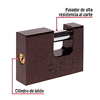 Candado antipalanca, 60mm, cuerpo de hierro, Hermex Basic - COR-60HP / 22516 Candado antipalanca, 60mm, cuerpo de hierro, Hermex Basic - COR-60HP / 22516