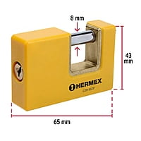 Candado antipalanca, 65mm, cuerpo metálico, Hermex Basic - COR-65ZP / 22514