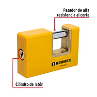 Candado antipalanca, 65mm, cuerpo metálico, Hermex Basic - COR-65ZP / 22514