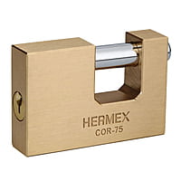 Candado antipalanca, 75mm, cuerpo de latón llave tradicional - COR-75 / 43357 Candado antipalanca, 75mm, cuerpo de latón llave tradicional - COR-75 / 43357