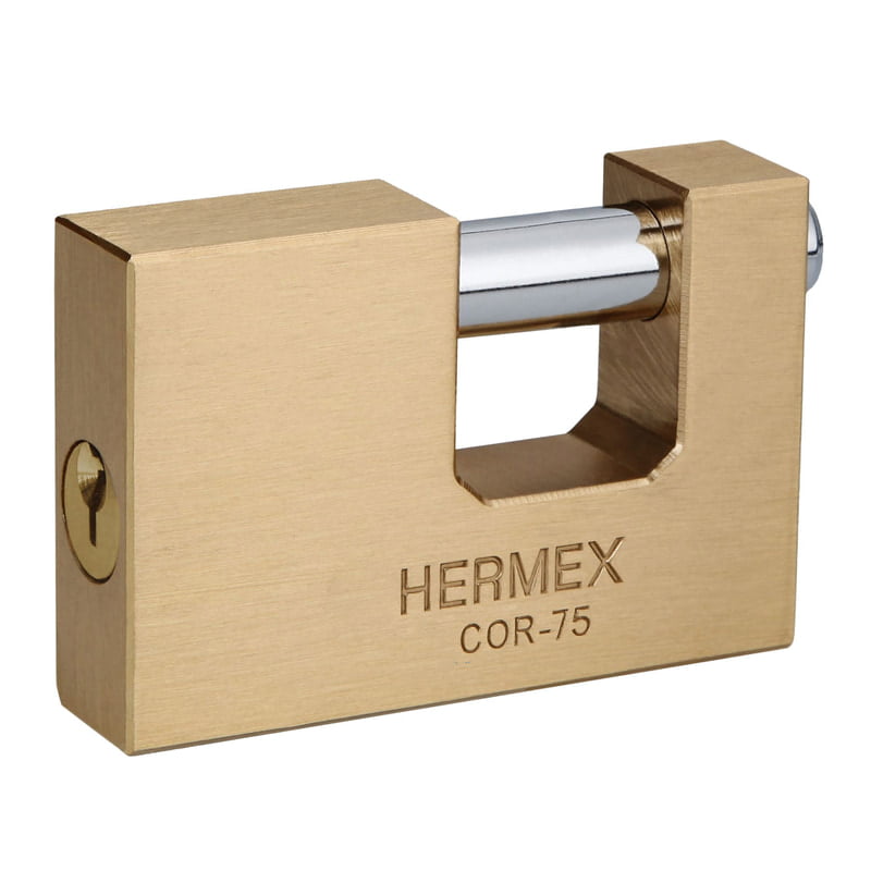 Candado antipalanca, 75mm, cuerpo de latón llave tradicional - COR-75 / 43357 Candado antipalanca, 75mm, cuerpo de latón llave tradicional - COR-75 / 43357