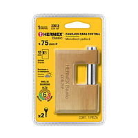 Candado antipalanca, 75mm, cuerpo de latón, Hermex Basic - COR-75P / 23512 Candado antipalanca, 75mm, cuerpo de latón, Hermex Basic - COR-75P / 23512