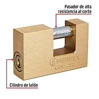 Candado antipalanca, 75mm, cuerpo de latón, llave puntos - COR-75Q / 43354