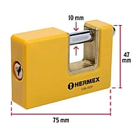 Candado antipalanca, 75mm, cuerpo metálico, Hermex Basic - COR-75ZP / 23524 Candado antipalanca, 75mm, cuerpo metálico, Hermex Basic - COR-75ZP / 23524