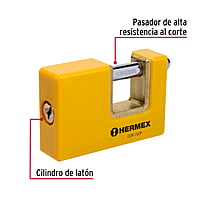 Candado antipalanca, 75mm, cuerpo metálico, Hermex Basic - COR-75ZP / 23524 Candado antipalanca, 75mm, cuerpo metálico, Hermex Basic - COR-75ZP / 23524
