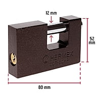 Candado antipalanca, 80mm, cuerpo de hierro, Hermex Basic - COR-80HP / 22517 Candado antipalanca, 80mm, cuerpo de hierro, Hermex Basic - COR-80HP / 22517