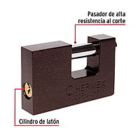 Candado antipalanca, 80mm, cuerpo de hierro, Hermex Basic - COR-80HP / 22517 Candado antipalanca, 80mm, cuerpo de hierro, Hermex Basic - COR-80HP / 22517