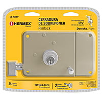 Cerradura sobreponer,instala-fácil, der,blister,Hermex Basic - CS-75DBP / 27049 Cerradura sobreponer,instala-fácil, der,blister,Hermex Basic - CS-75DBP / 27049
