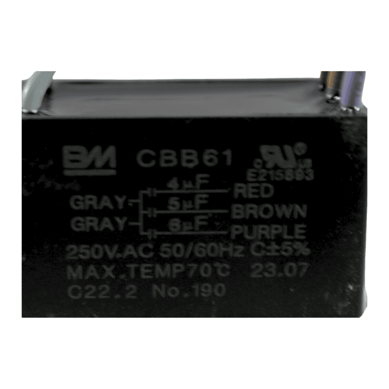 Capacitor de Trabajo Triple Cuadrado para Ventilador con Cables 4+5+6UF, 250V Capacitor de Trabajo Triple Cuadrado para Ventilador con Cables 4+5+6UF, 250V
