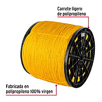 Kilo de cuerda amarilla de polipropileno 4 mm, rollo 20 kg - CUE-04 / 44472 Kilo de cuerda amarilla de polipropileno 4 mm, rollo 20 kg - CUE-04 / 44472