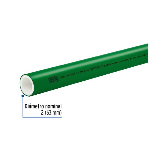 Tubo de 63mm (2') PPR hidráulico, 4m, 5.4kg, FOSET-CV-006 / 45446