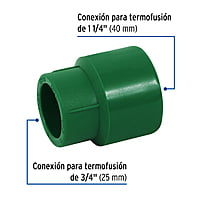 Reducción de PPR, 1-1/4' X 3/4' - CV-224 / 45468 Reducción de PPR, 1-1/4' X 3/4' - CV-224 / 45468