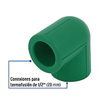 Codo 90° de PPR, 1/2', 20mm - CV-561 / 49849 Codo 90° de PPR, 1/2', 20mm - CV-561 / 49849