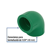 Codo 90° de PPR, 1-1/4', 40mm - CV-564 / 45459 Codo 90° de PPR, 1-1/4', 40mm - CV-564 / 45459