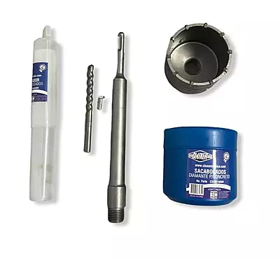 Kit Sacabocados 3 Pulgadas Punta Diamante y Adaptador SDS Cluxer - CX-SBCPO8150