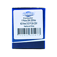 Contactor 1 Polo, 20 Amps, Bobina 208-240VAC, 50/60Hz, Cluxer - CXC1P20A220 Contactor 1 Polo, 20 Amps, Bobina 208-240VAC, 50/60Hz, Cluxer - CXC1P20A220