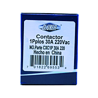 Contactor 1 Polo, 30Amps, Bobina 208-240VAC, 50/60Hz, Cluxer - CXC1P30A220 Contactor 1 Polo, 30Amps, Bobina 208-240VAC, 50/60Hz, Cluxer - CXC1P30A220