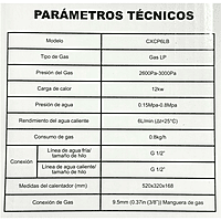 Boiler de Paso 06 litros CLUXER, Gas LP, Series Phoenix - CXCPGLP6L Boiler de Paso 06 litros CLUXER, Gas LP, Series Phoenix - CXCPGLP6L