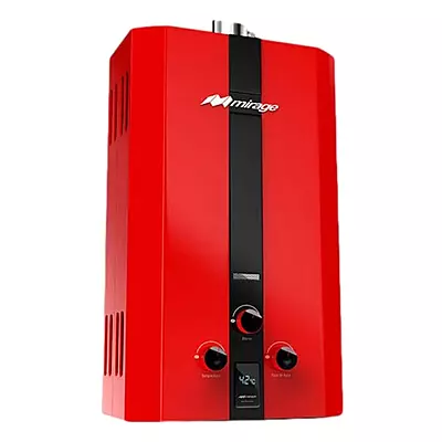 Calentador de Paso Baja Presion Color Rojo 16 Litros 3 Servicio Flux 16, Gas Natural -  Mirage