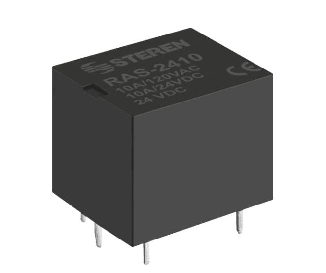 Relevador compacto de 1 polo, 2 tiros (SPDT) y bobina de 24 Vcc Relevador compacto de 1 polo, 2 tiros (SPDT) y bobina de 24 Vcc
