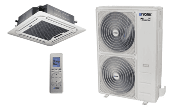 Set Minisplit York Tipo Cassette Inverter 4 Ton. 220/1/60 16 SEER Frio/Calor - YKKE48BZTMCMORX Set Minisplit York Tipo Cassette Inverter 4 Ton. 220/1/60 16 SEER Frio/Calor - YKKE48BZTMCMORX